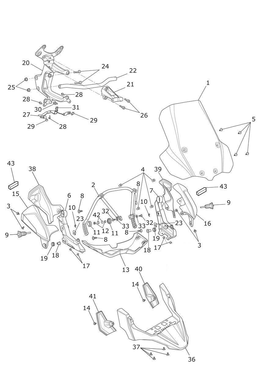 Cockpit exploded diagram