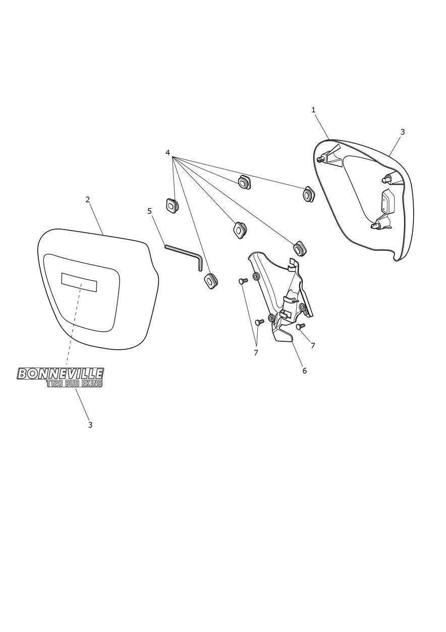 Side Fairing Panels - Bud Ekins Edition exploded diagram