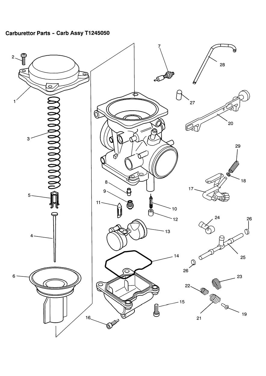Carburettor Parts - Carb Assy T1245050 exploded diagram
