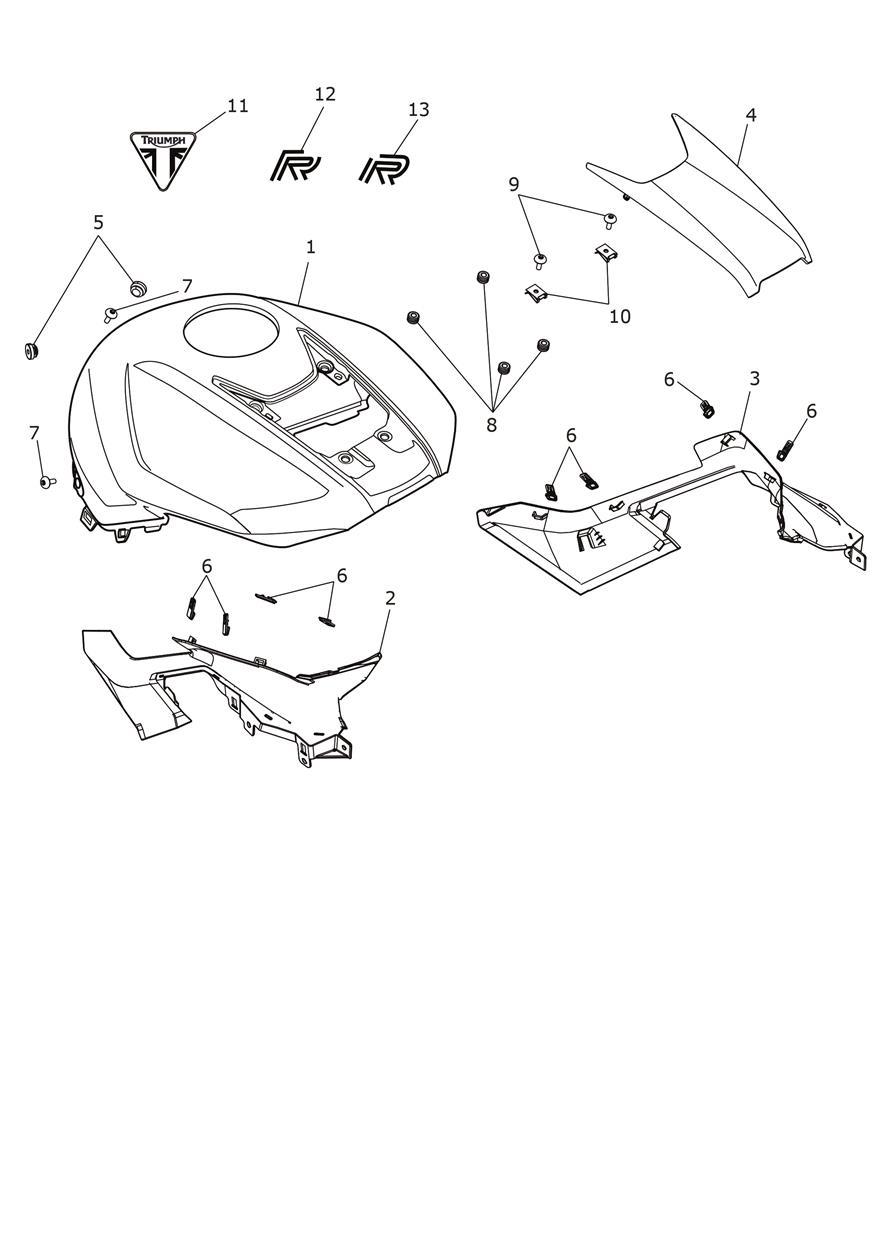 Fuel Tank Bodywork exploded diagram