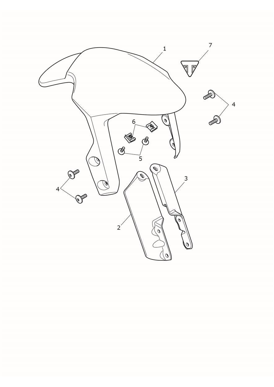 Front Mudguard exploded diagram