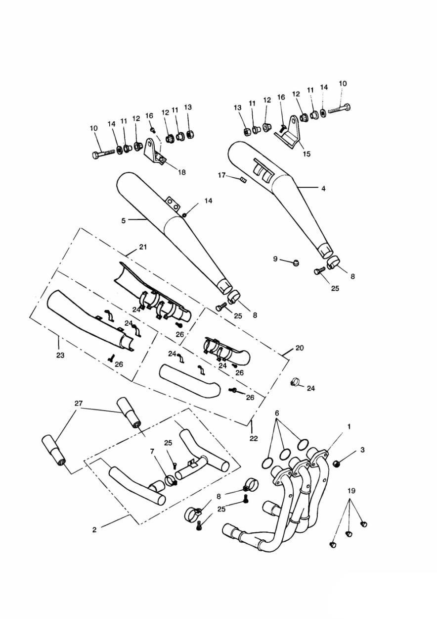 Exhaust System Sprint exploded diagram