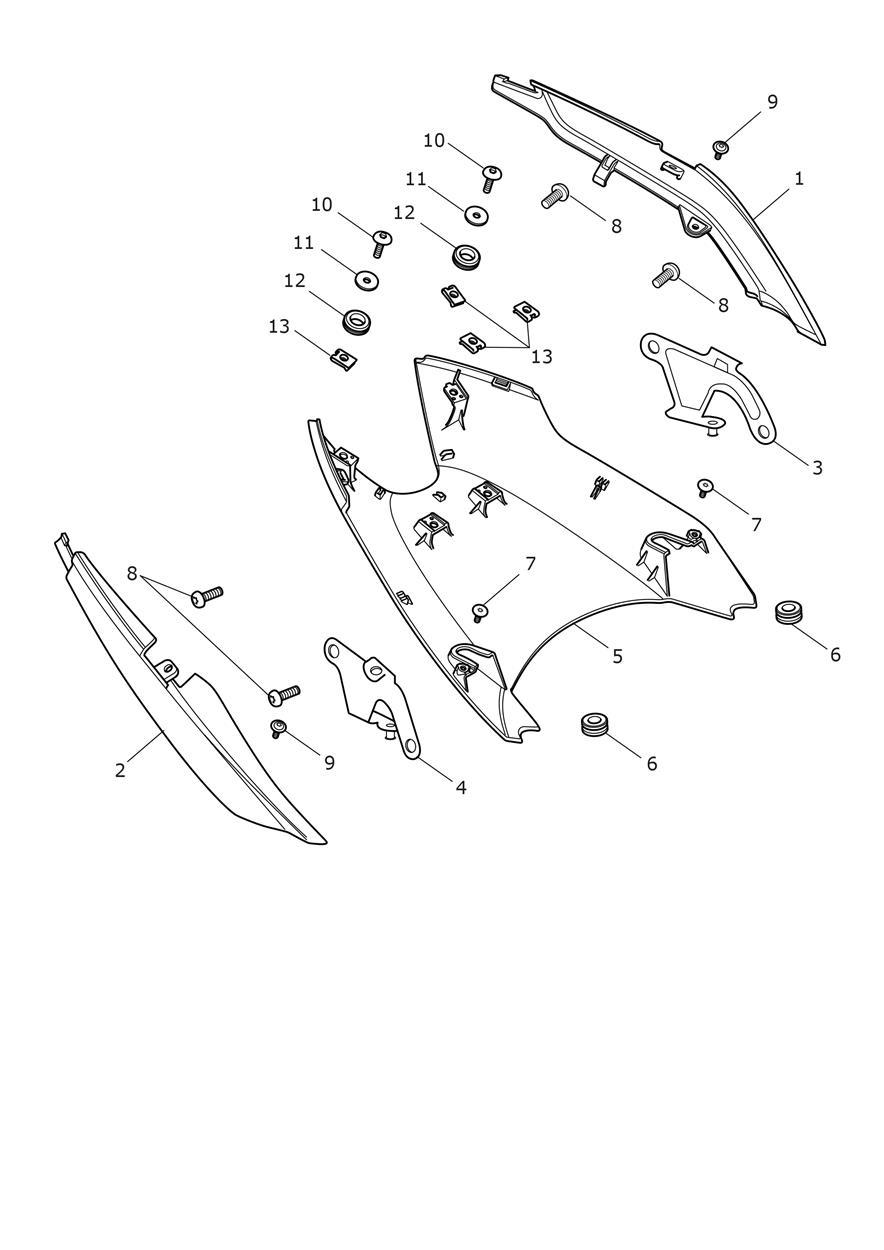 Rear Bodywork exploded diagram