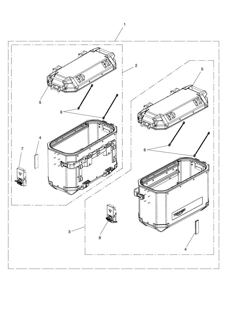 Pannier, Aluminium, Kit, Black, KL exploded diagram