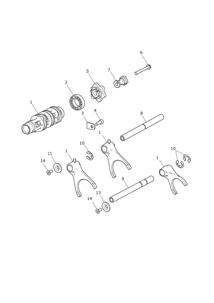 Gear Selector Drum exploded diagram