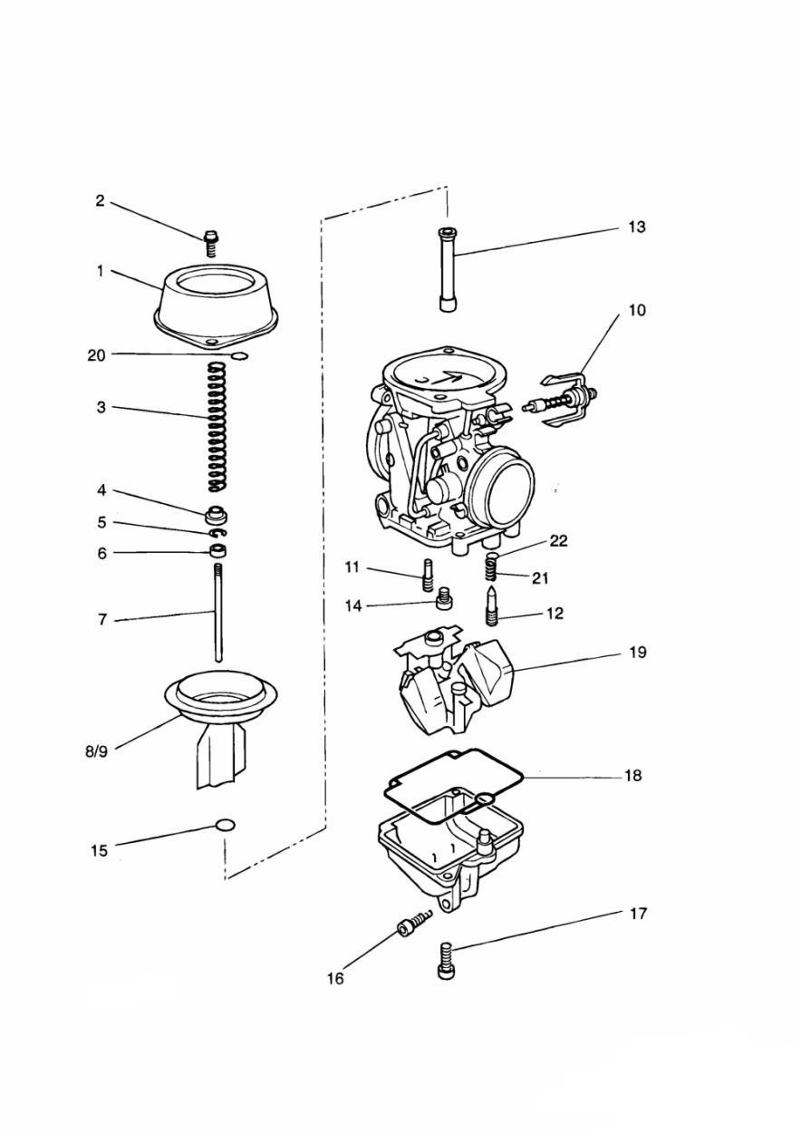 Carburettor Parts 3 Cyl (Carb assy T1240370) exploded diagram