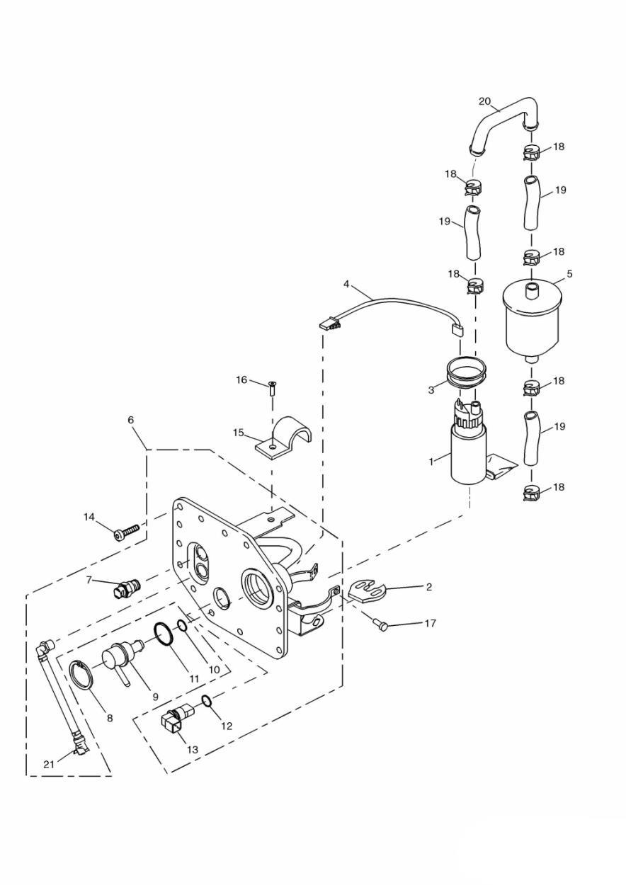 Fuel Pump and Filters exploded diagram