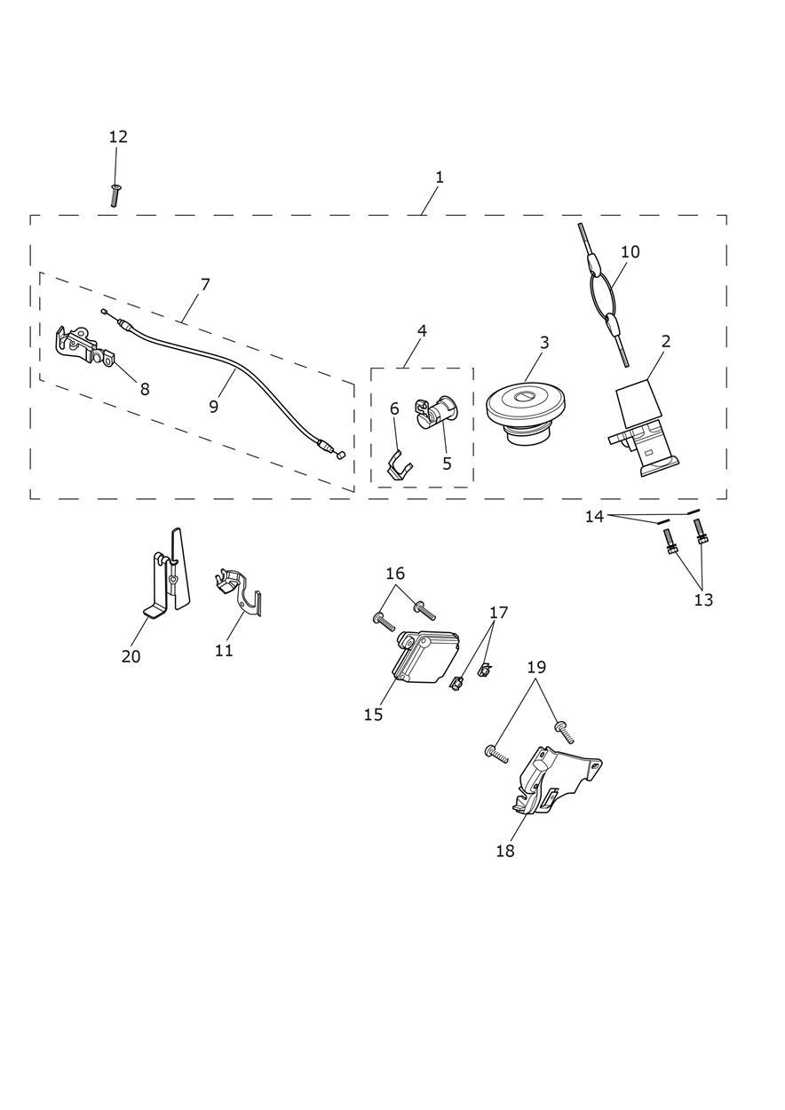 Ignition Switch & Lockset exploded diagram