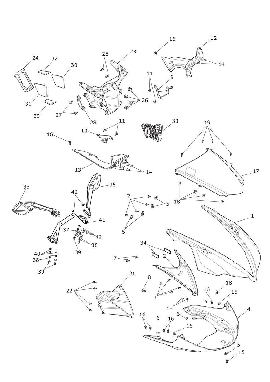 Cockpit exploded diagram