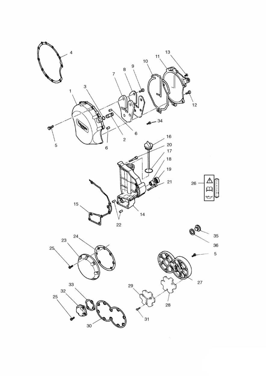 Engine Covers 3 Cylinder exploded diagram