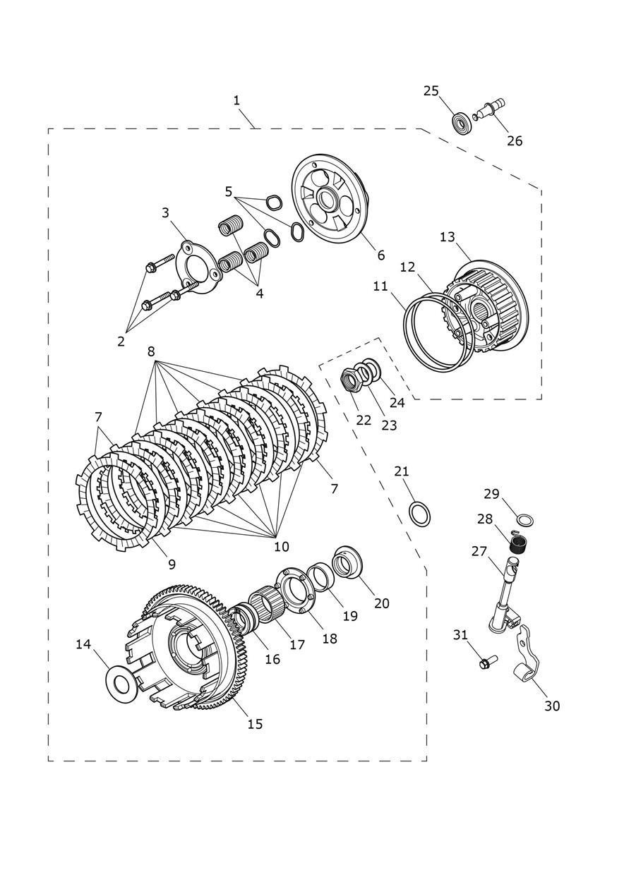Clutch exploded diagram