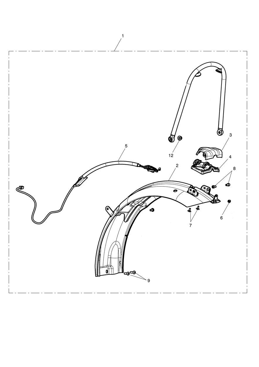 Rear Mudguard, Short, Kit - US Only exploded diagram
