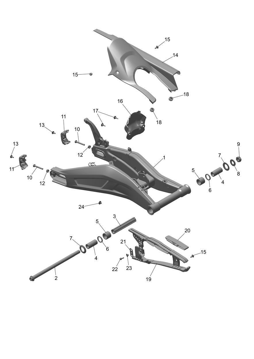 Swingarm Assembly exploded diagram
