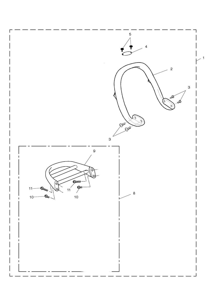 Grab Rail/Luggage Rack, Mk II exploded diagram