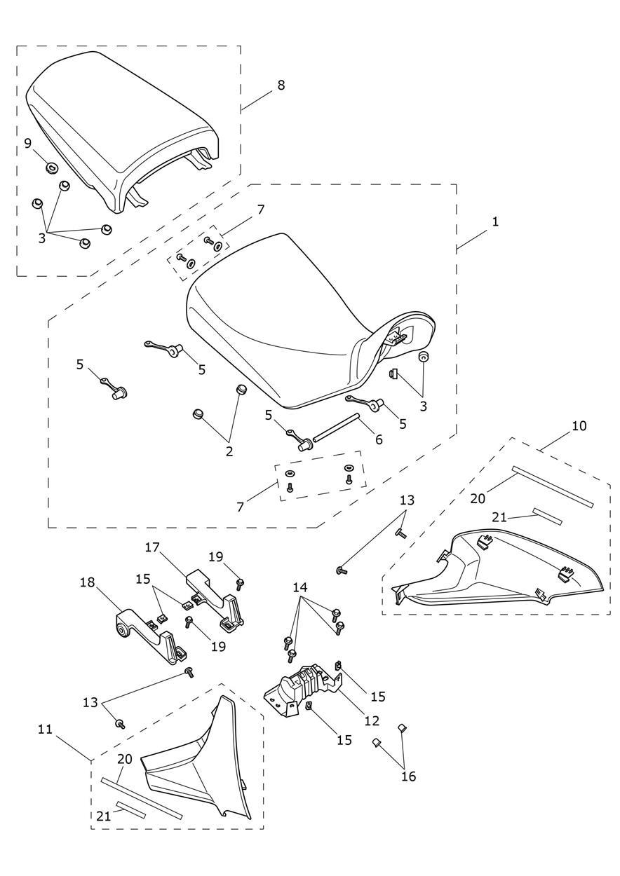 Seats exploded diagram