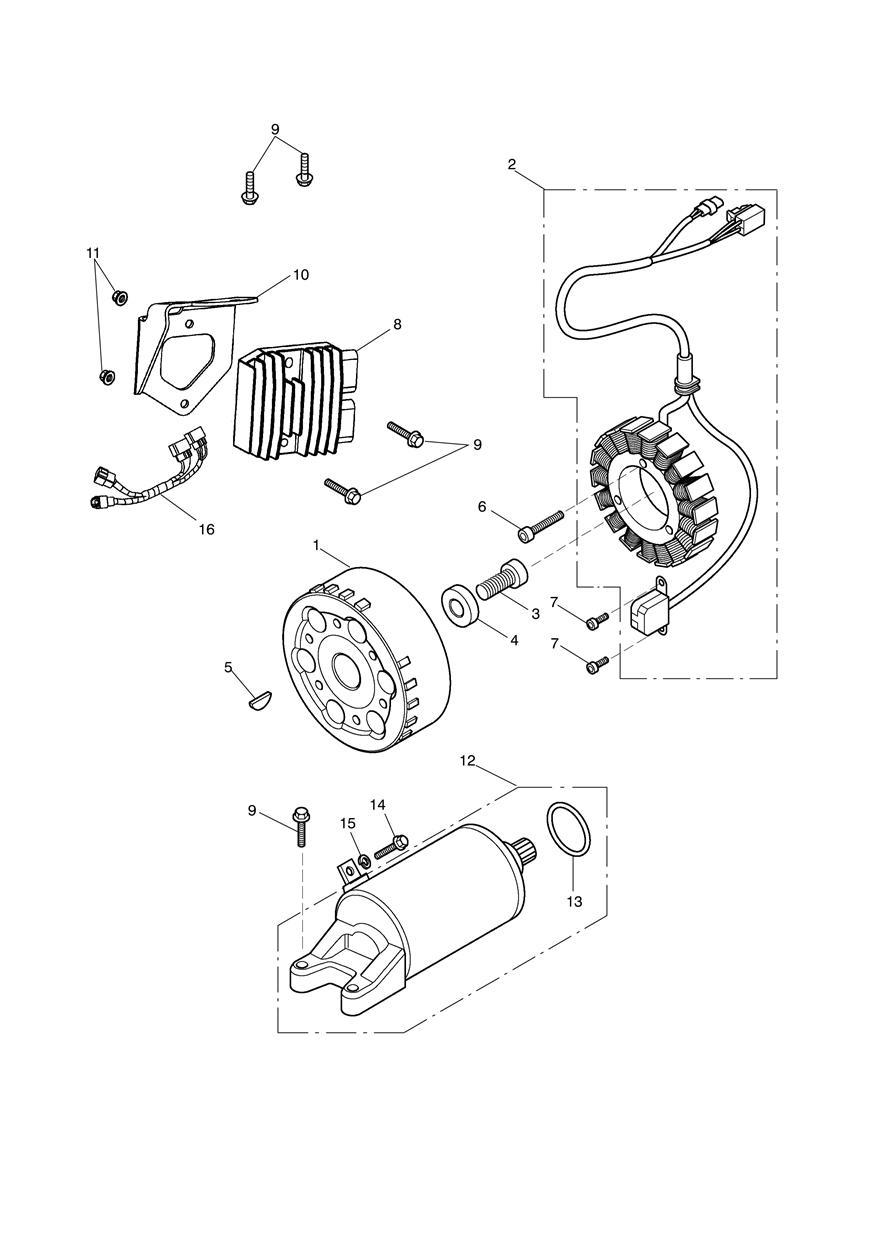 Starter & Alternator exploded diagram
