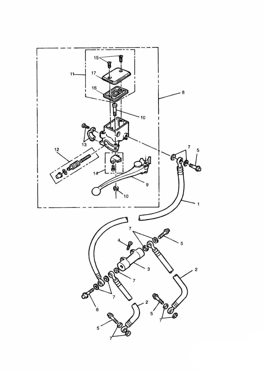 Front Brake Master Cylinder exploded diagram