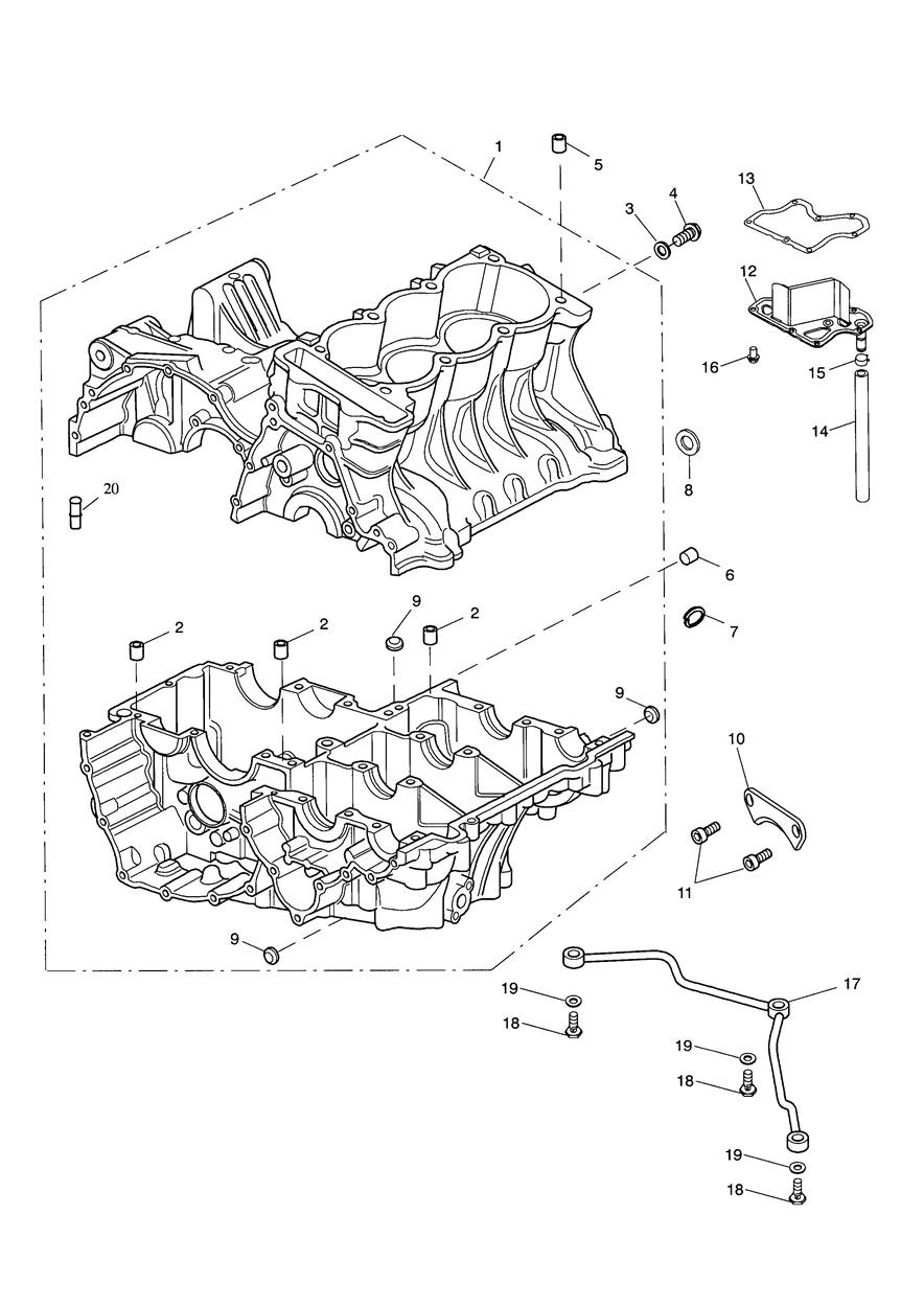 Crankcase & Fittings exploded diagram