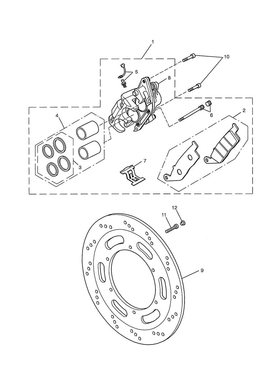 Front Brake Caliper & Discs exploded diagram
