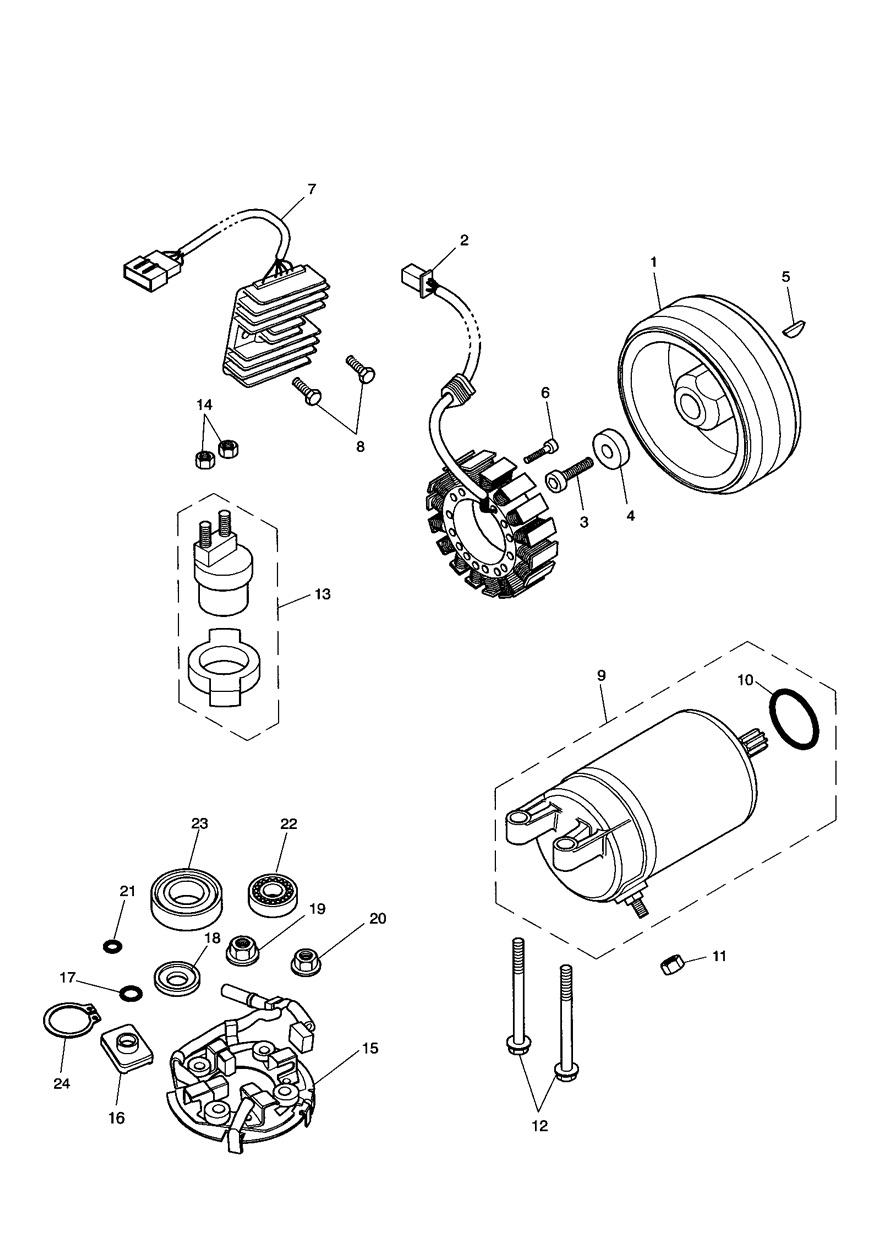 Starter & Alternator exploded diagram