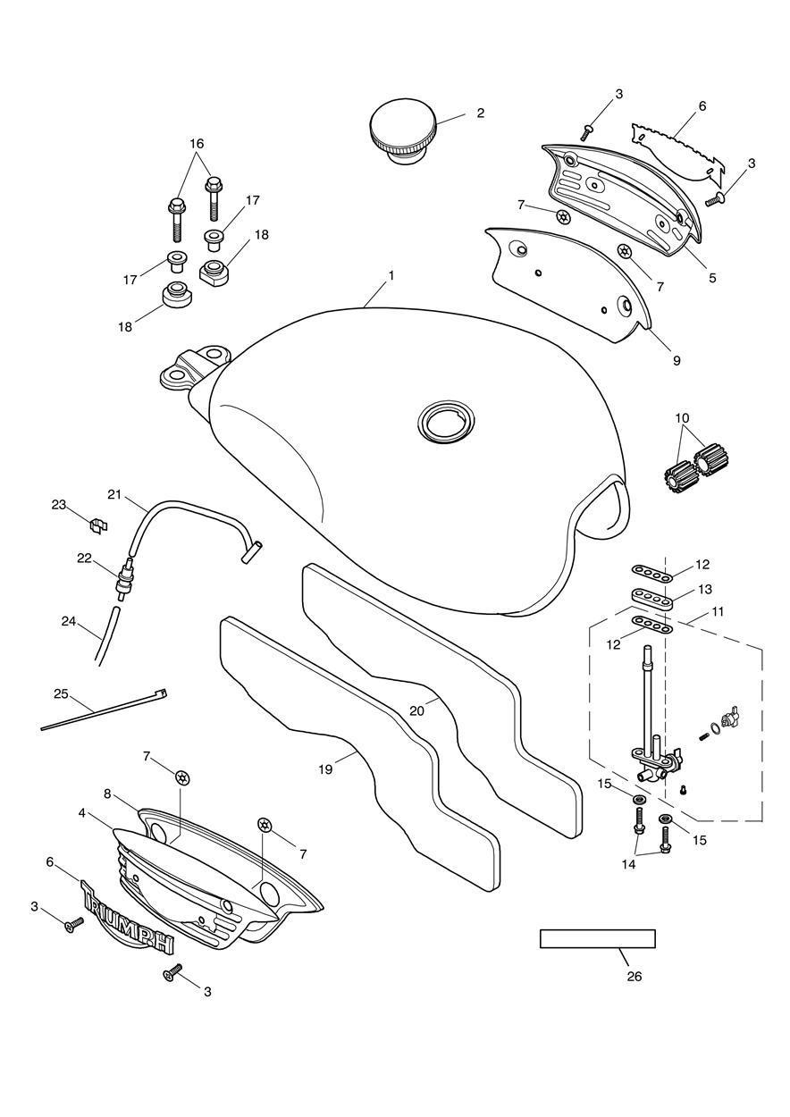 Fuel Tank & Fittings exploded diagram