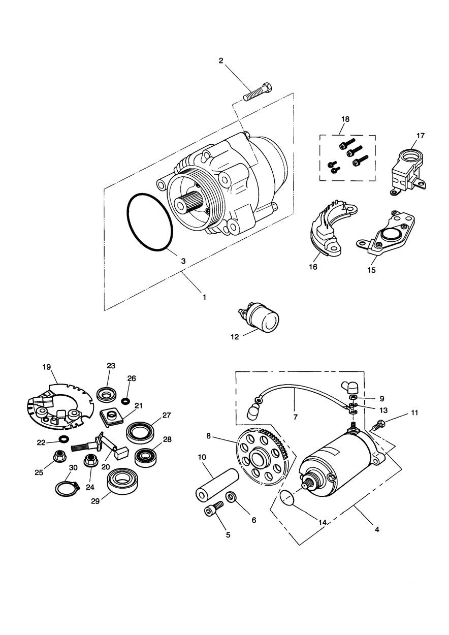 Alternator/Starter exploded diagram
