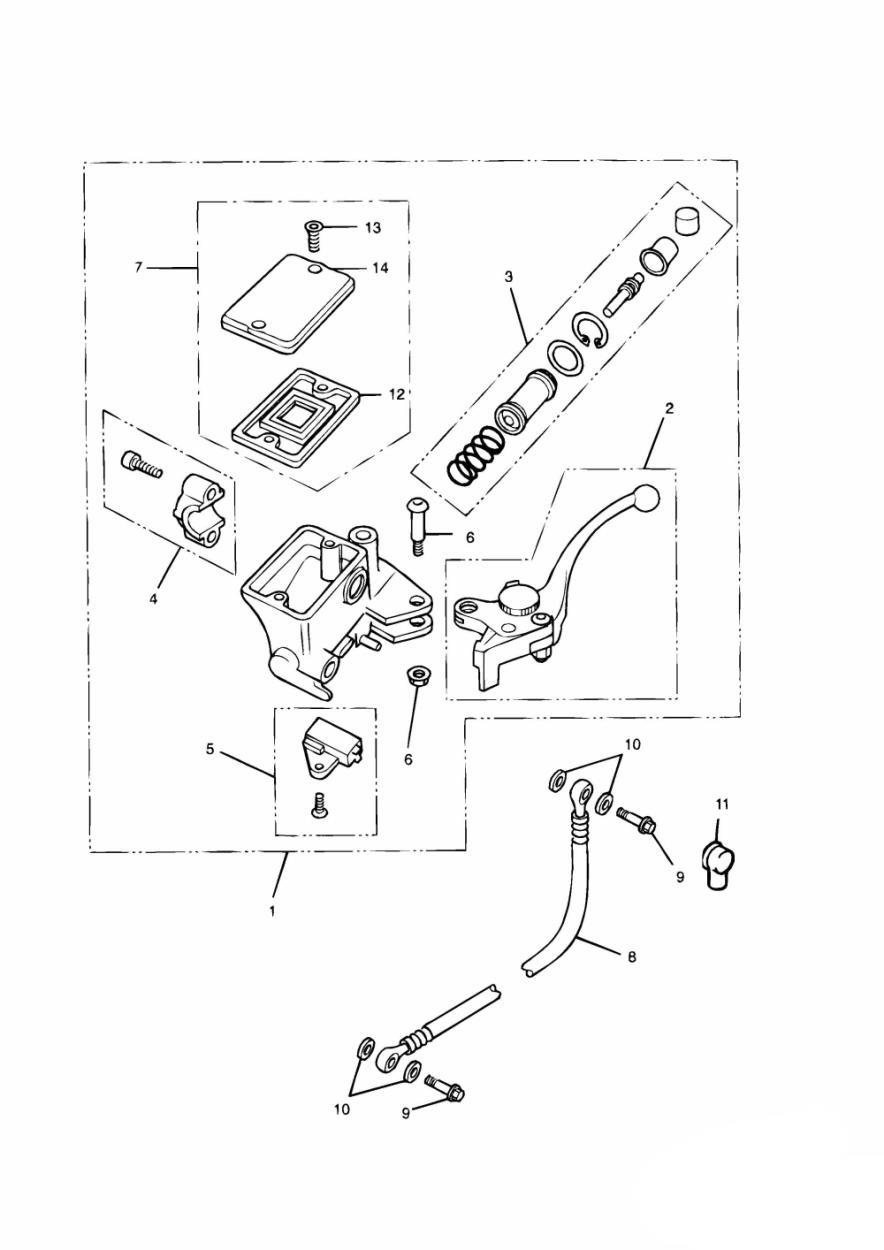 Clutch Master Cylinder exploded diagram
