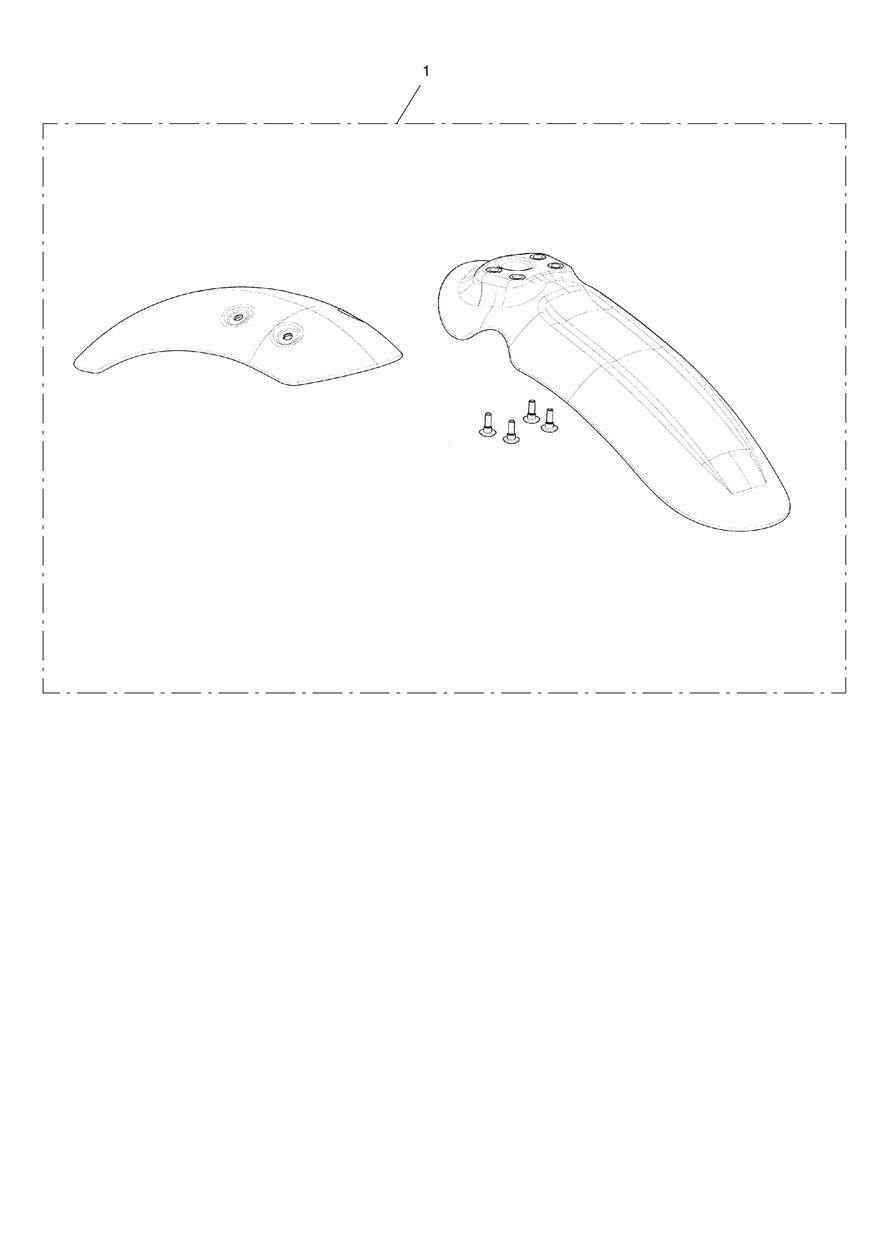 High Mudguard Kit, Painted exploded diagram
