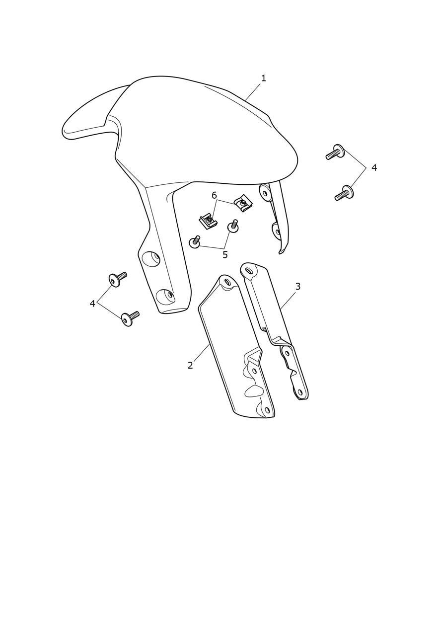 Front Mudguard exploded diagram