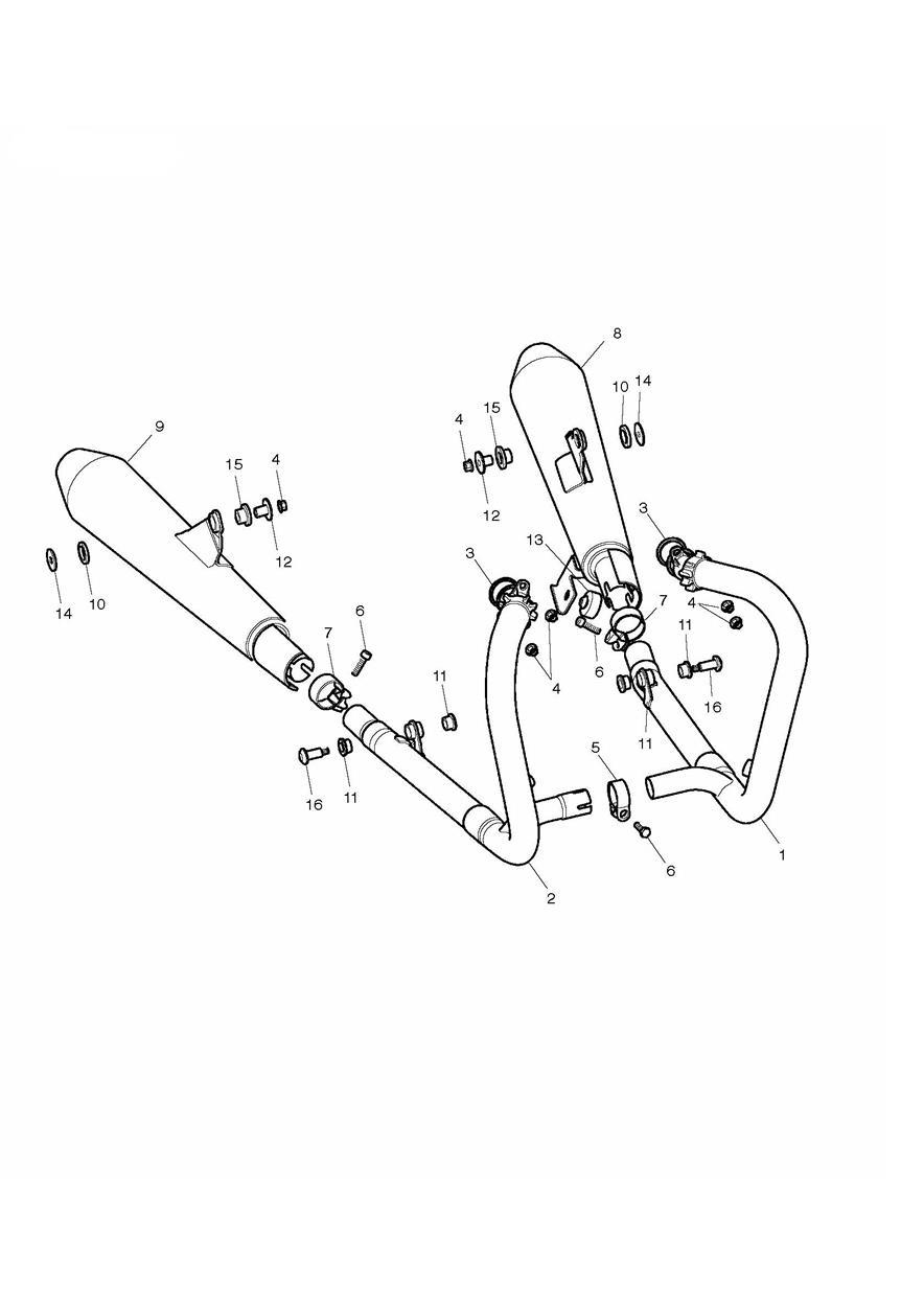 Exhaust System - Bonneville Spirit Only exploded diagram