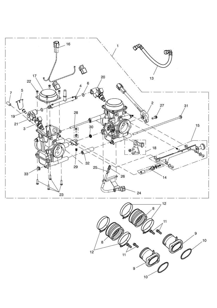 Throttle Bodies exploded diagram