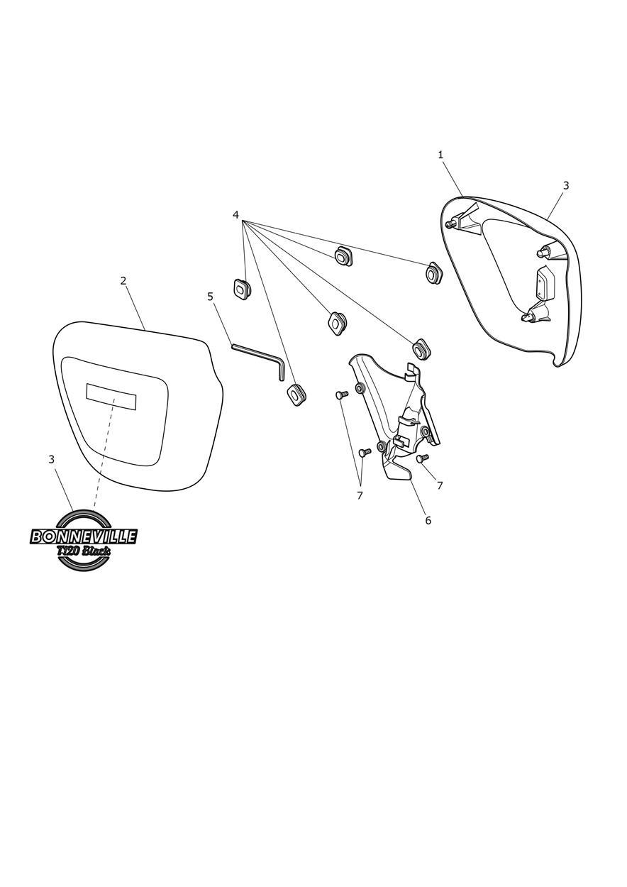 Side Fairing Panels - N/A to DGR Edition exploded diagram