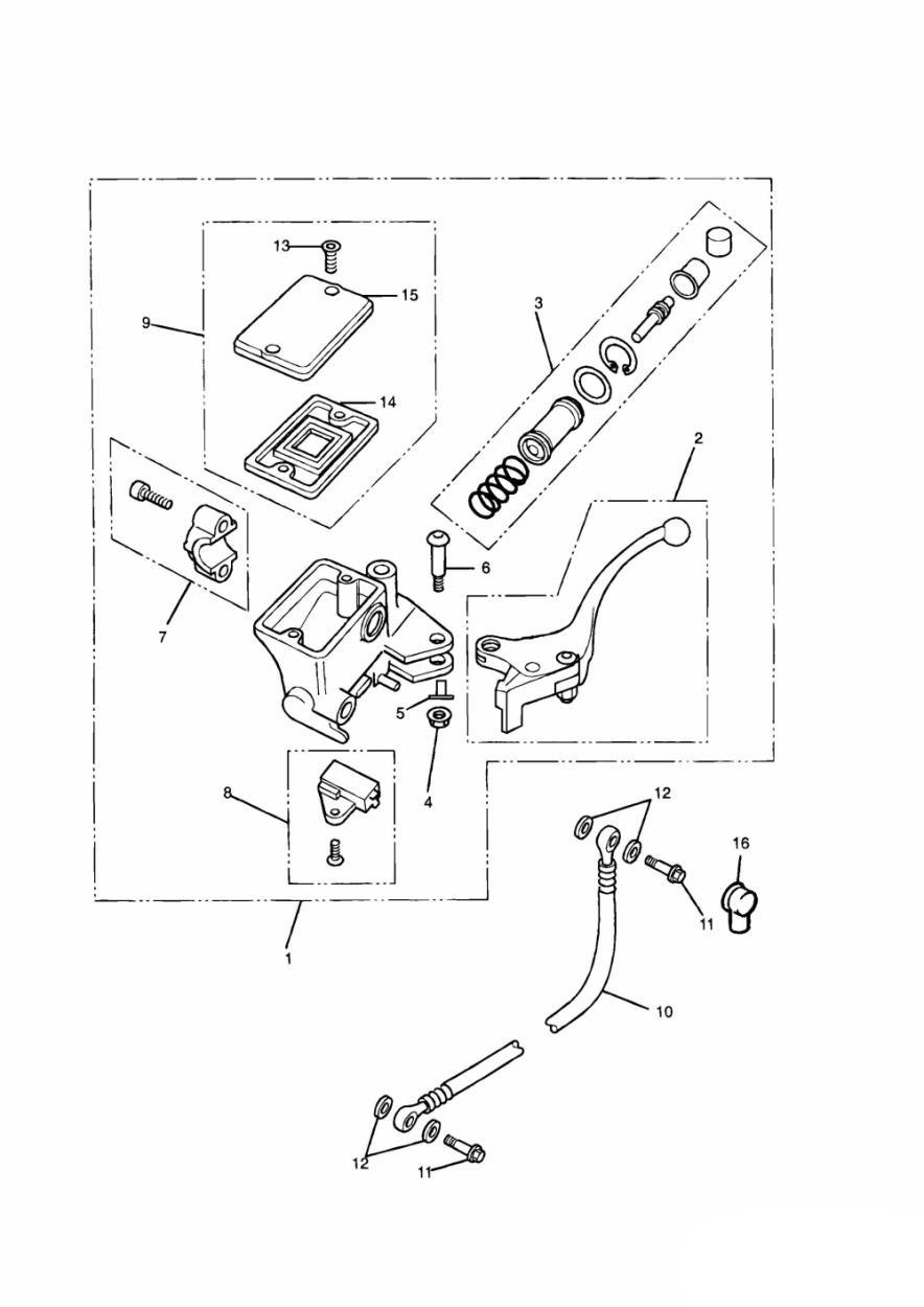 Clutch Master Cylinder exploded diagram