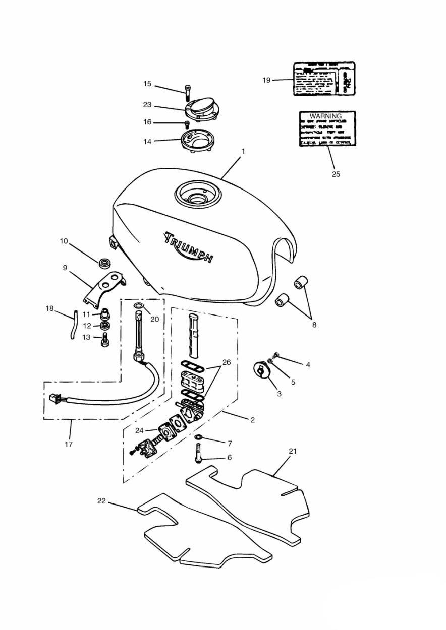 Fuel Tank and Fittings exploded diagram