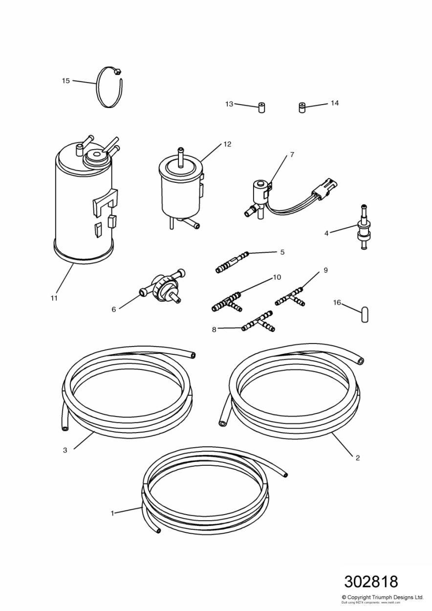 Evaporative Loss Equipment US California models only exploded diagram