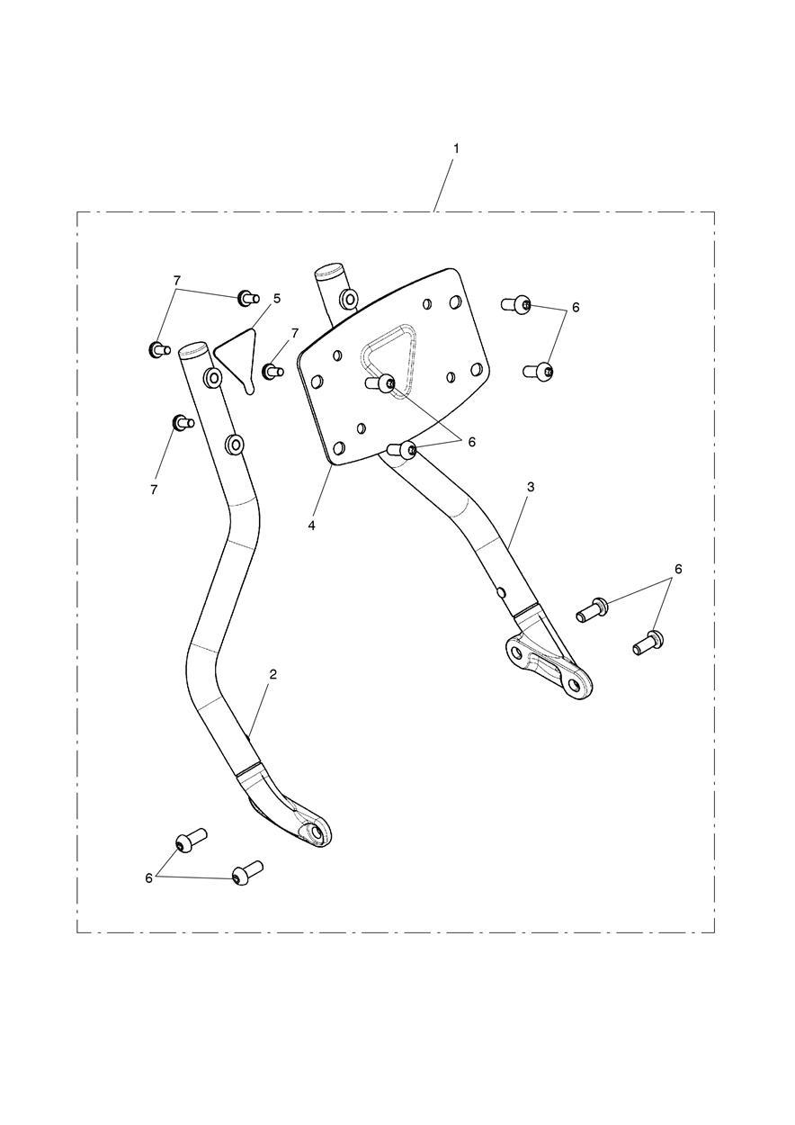 Uprights Kit, Backrest, Chrome exploded diagram