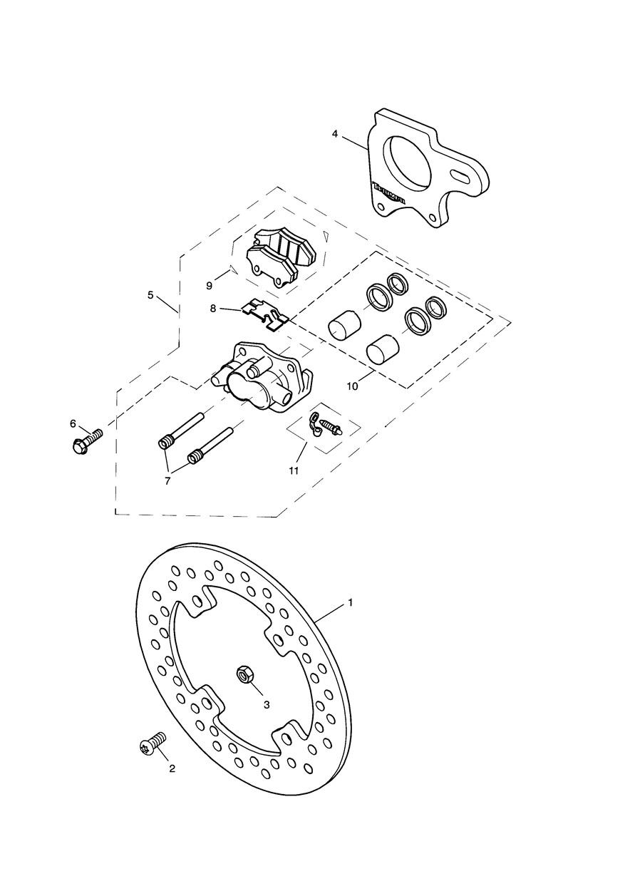 Rear Brake & Disc exploded diagram