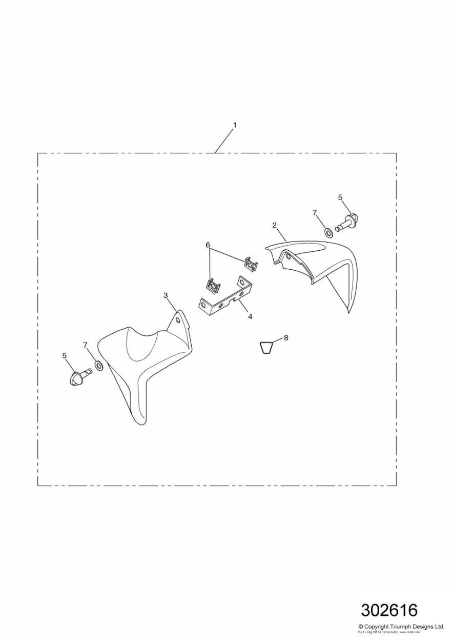 Radiator Cowls DE,NZ & UK exploded diagram