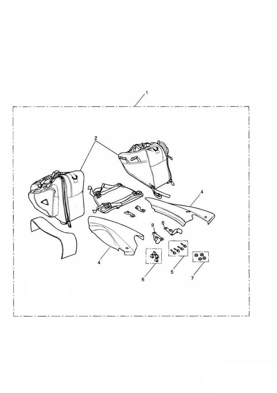 Throwover Pannier Kit exploded diagram