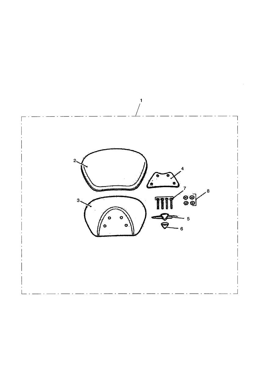 Touring Backrest Pad, Passenger exploded diagram