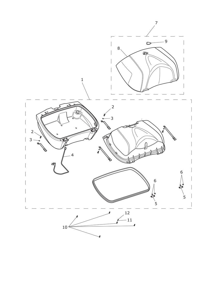 Top Box exploded diagram