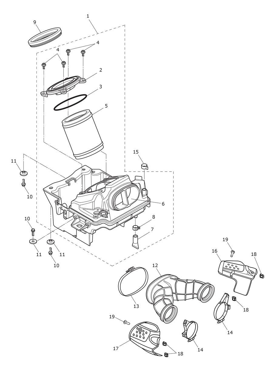 Airbox exploded diagram