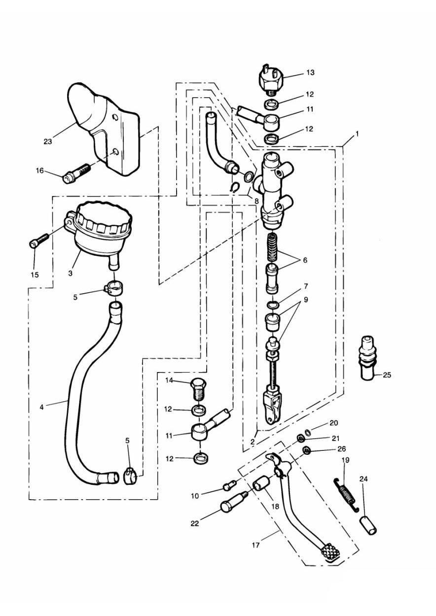 Rear Brake Master Cylinder exploded diagram