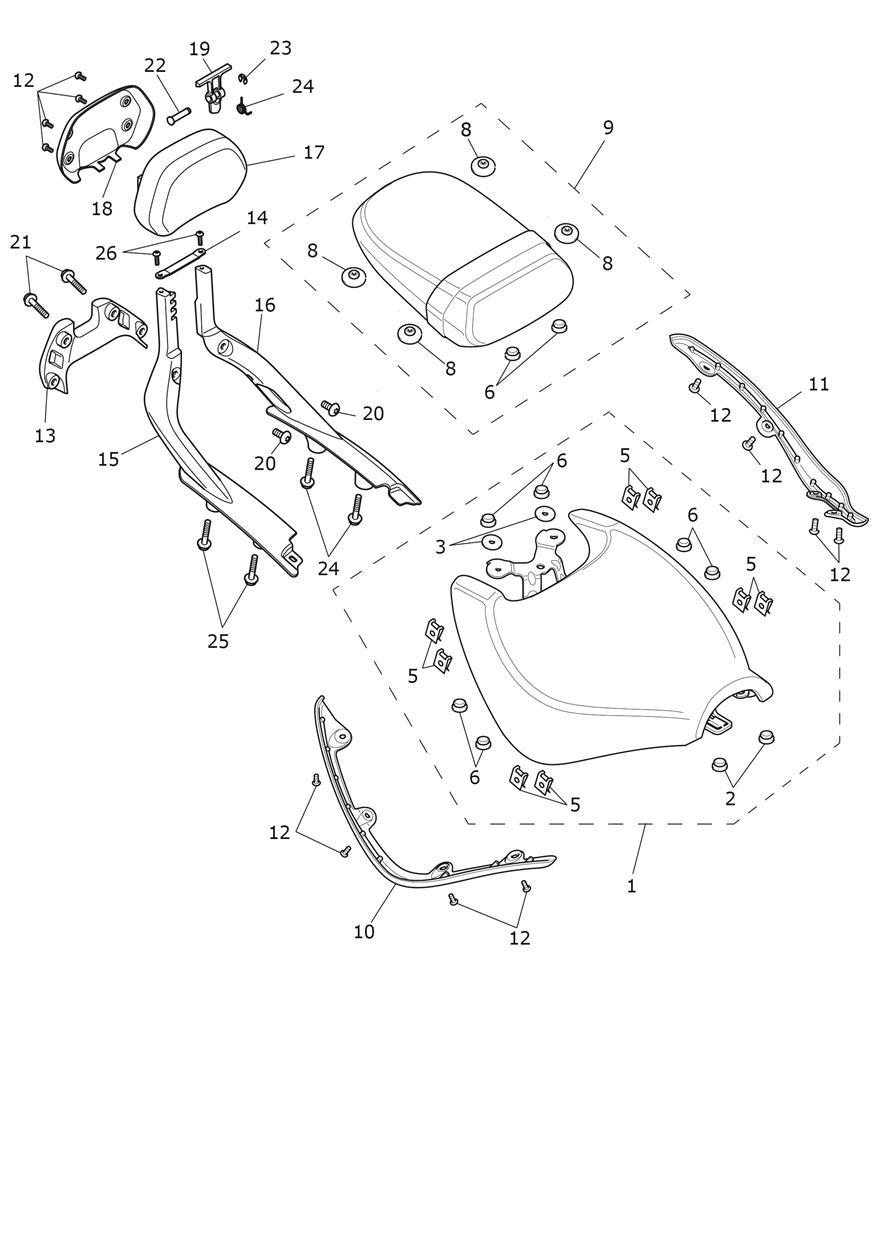 Seats exploded diagram