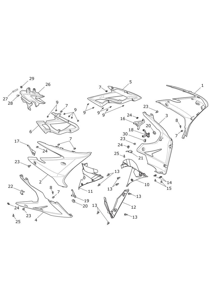 Side Fairings exploded diagram