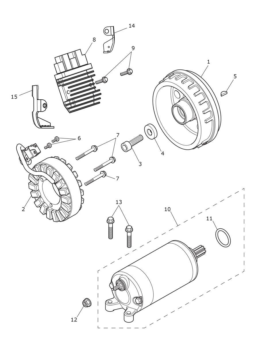Alternator & Starter Motor exploded diagram