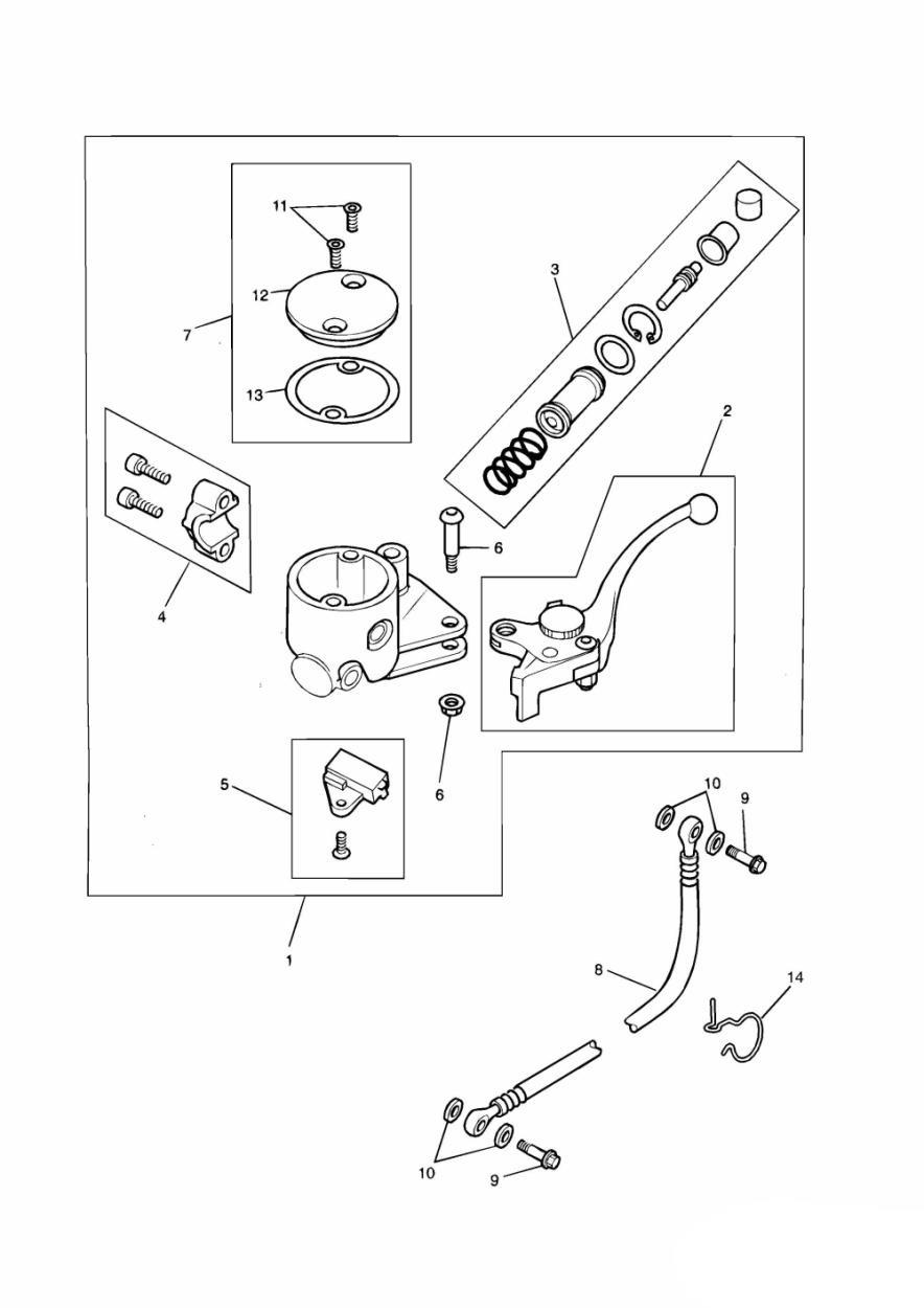 Clutch Master Cylinder exploded diagram
