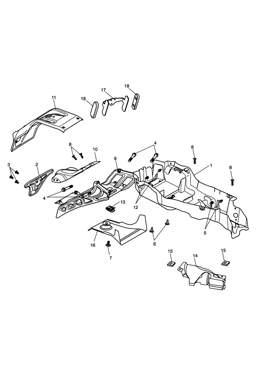 Rear Mudguard & Battery Box exploded diagram