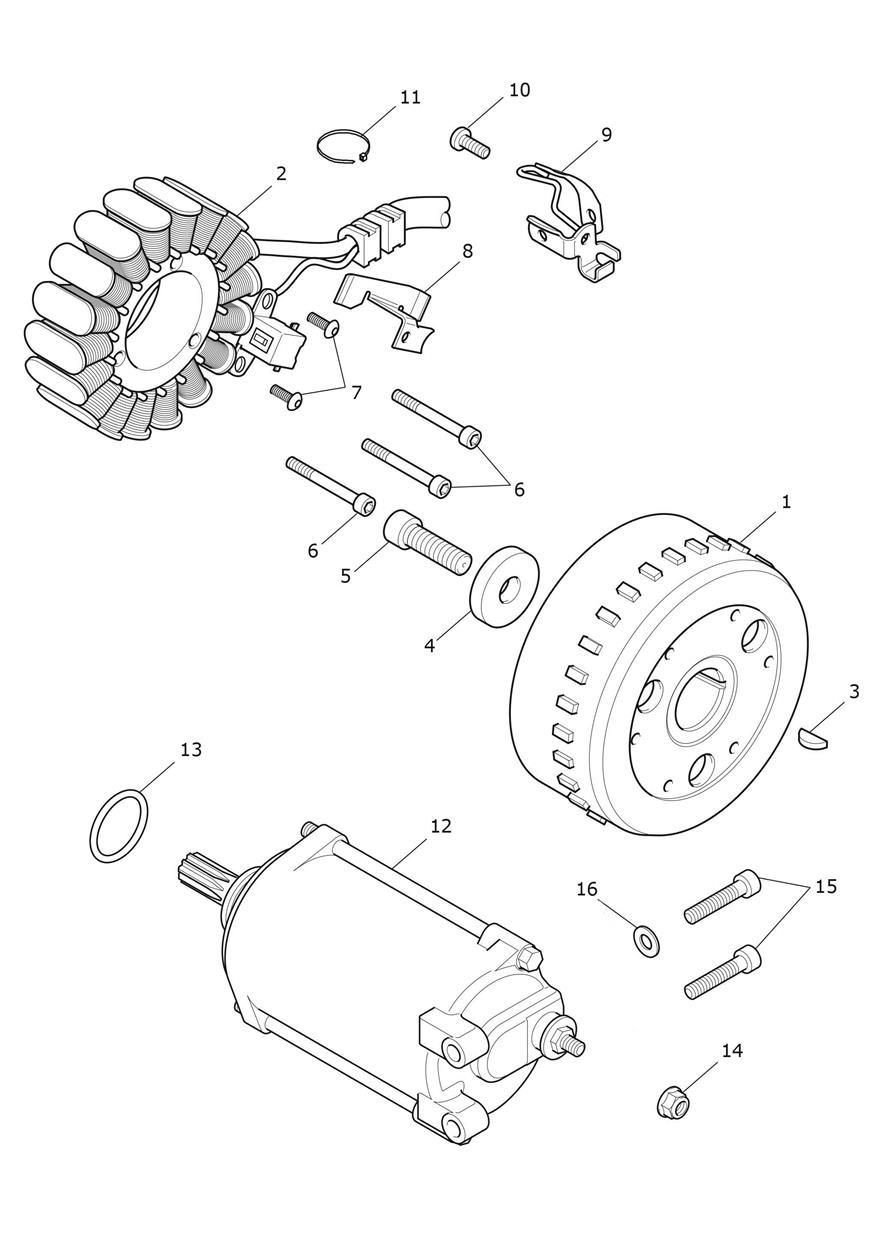 Alternator & Starter Motor exploded diagram