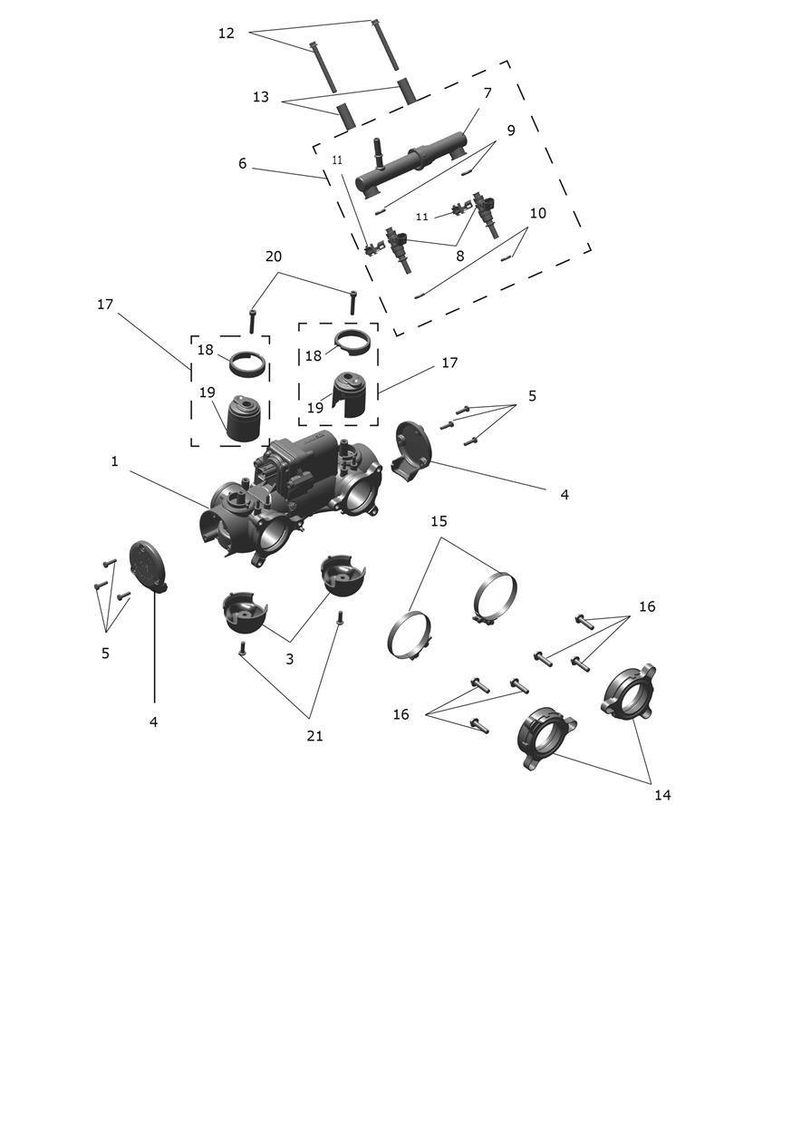 Throttle Bodies exploded diagram